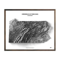 Pennsylvania Elevation Map – Detailed Topographic Relief Map With Hillshade Art Elevation - YinzerShop