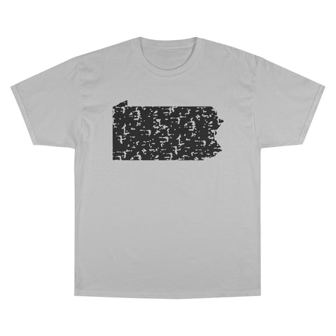 Pennsylvania Grunge - Champion T-Shirt T-Shirt - YinzerShop