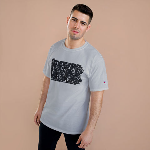 Pennsylvania Grunge - Champion T-Shirt T-Shirt - YinzerShop