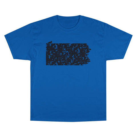 Pennsylvania Grunge - Champion T-Shirt T-Shirt - YinzerShop