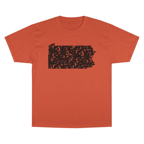 Pennsylvania Grunge - Champion T-Shirt T-Shirt - YinzerShop
