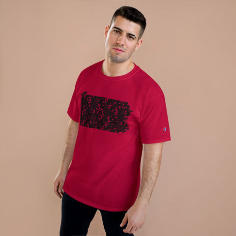 Pennsylvania Grunge - Champion T-Shirt T-Shirt - YinzerShop