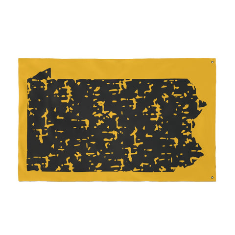 Pennsylvania Grunge - Double Sided Flag - Black and Gold Home Decor - YinzerShop