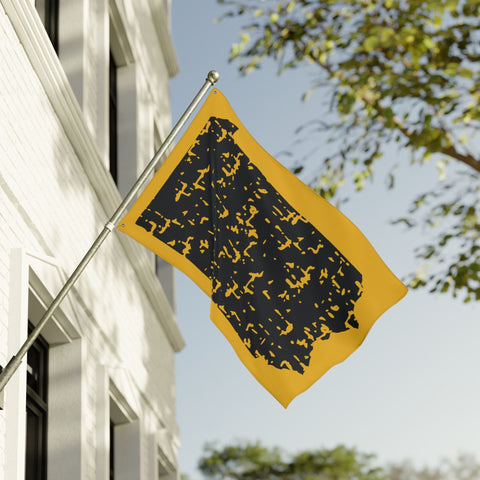 Pennsylvania Grunge - Double Sided Flag - Black and Gold Home Decor - YinzerShop