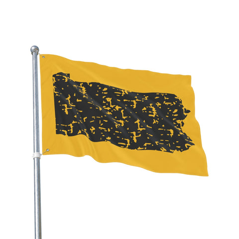Pennsylvania Grunge - Double Sided Flag - Black and Gold Home Decor - YinzerShop