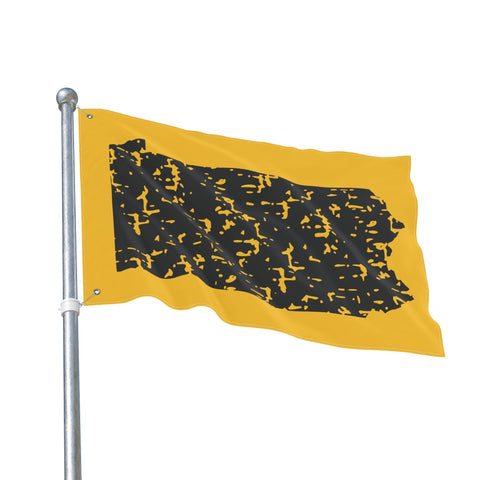 Pennsylvania Grunge - Double Sided Flag - Black and Gold Home Decor - YinzerShop