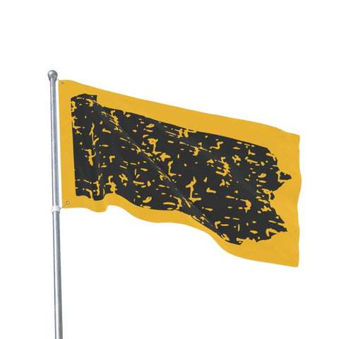 Pennsylvania Grunge - Double Sided Flag - Black and Gold Home Decor - YinzerShop