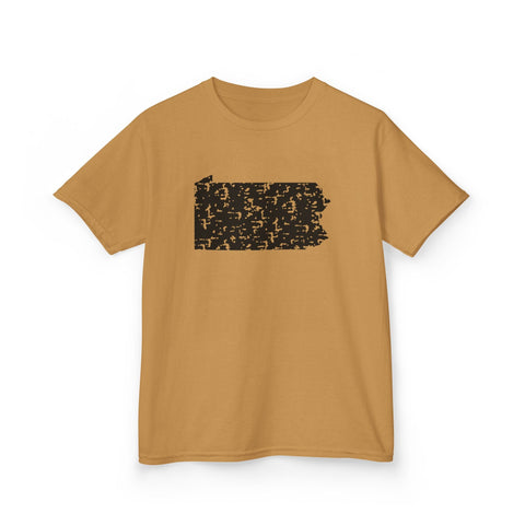 Pennsylvania Grunge - Kids Graphic T-Shirt Kids Apparel - YinzerShop