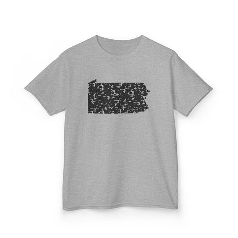 Pennsylvania Grunge - Kids Graphic T-Shirt Kids Apparel - YinzerShop