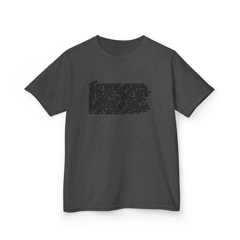 Pennsylvania Grunge - Kids Graphic T-Shirt Kids Apparel - YinzerShop