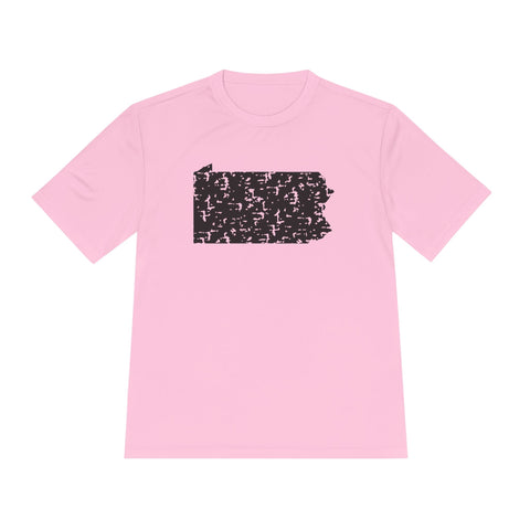 Pennsylvania Grunge - Sport-Tek Unisex Moisture Wicking Tee T-Shirt - YinzerShop