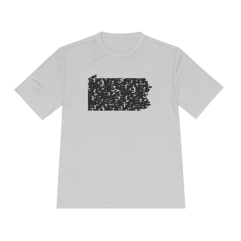 Pennsylvania Grunge - Sport-Tek Unisex Moisture Wicking Tee T-Shirt - YinzerShop