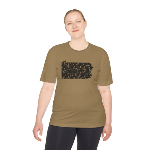 Pennsylvania Grunge - Sport-Tek Unisex Moisture Wicking Tee T-Shirt - YinzerShop