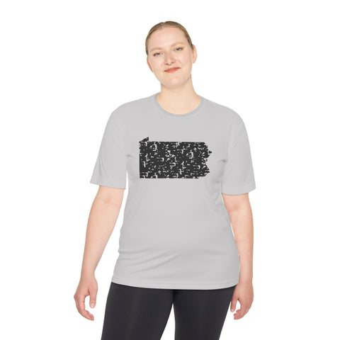 Pennsylvania Grunge - Sport-Tek Unisex Moisture Wicking Tee T-Shirt - YinzerShop