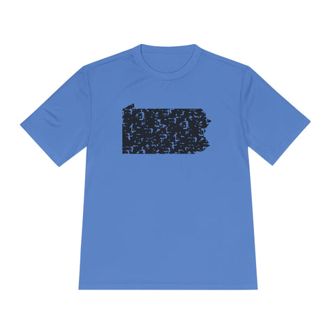 Pennsylvania Grunge - Sport-Tek Unisex Moisture Wicking Tee T-Shirt - YinzerShop