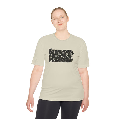 Pennsylvania Grunge - Sport-Tek Unisex Moisture Wicking Tee T-Shirt - YinzerShop