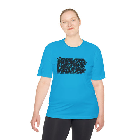 Pennsylvania Grunge - Sport-Tek Unisex Moisture Wicking Tee T-Shirt - YinzerShop