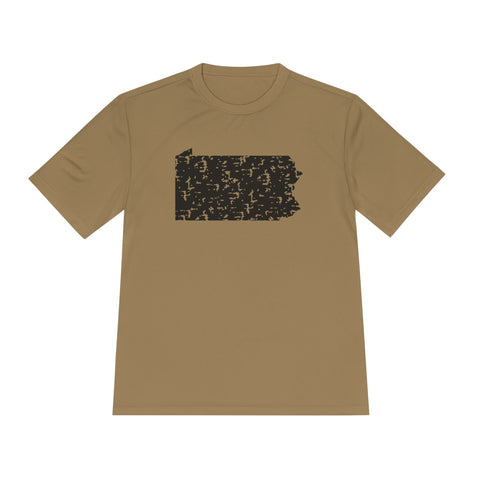 Pennsylvania Grunge - Sport-Tek Unisex Moisture Wicking Tee T-Shirt - YinzerShop