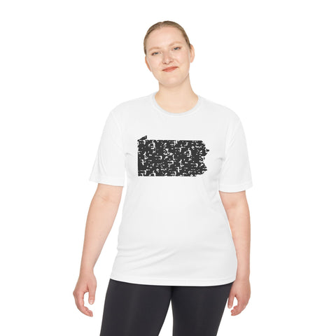 Pennsylvania Grunge - Sport-Tek Unisex Moisture Wicking Tee T-Shirt - YinzerShop