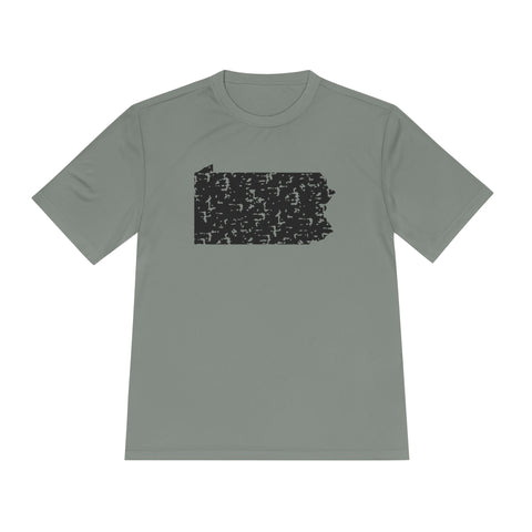 Pennsylvania Grunge - Sport-Tek Unisex Moisture Wicking Tee T-Shirt - YinzerShop