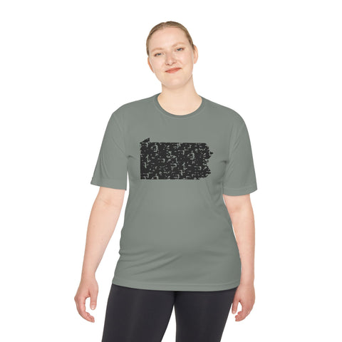 Pennsylvania Grunge - Sport-Tek Unisex Moisture Wicking Tee T-Shirt - YinzerShop