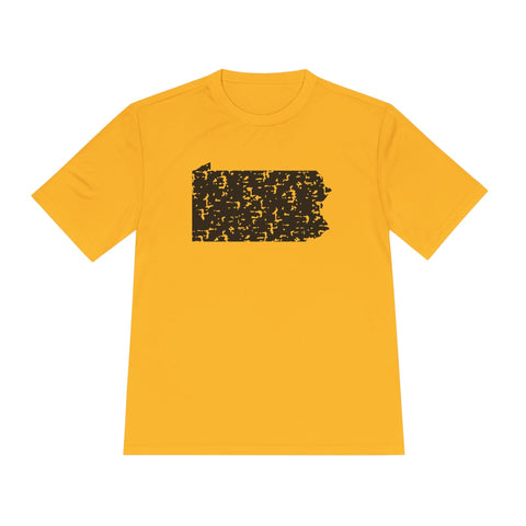 Pennsylvania Grunge - Sport-Tek Unisex Moisture Wicking Tee T-Shirt - YinzerShop
