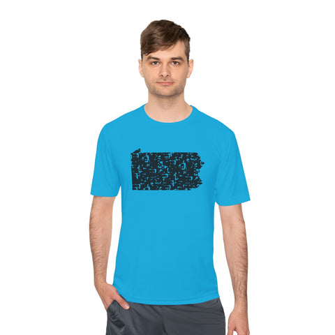 Pennsylvania Grunge - Sport-Tek Unisex Moisture Wicking Tee T-Shirt - YinzerShop