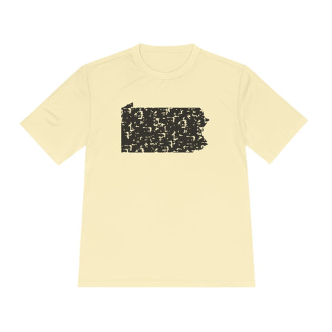 Pennsylvania Grunge - Sport-Tek Unisex Moisture Wicking Tee T-Shirt - YinzerShop