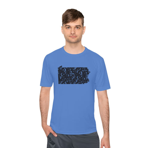 Pennsylvania Grunge - Sport-Tek Unisex Moisture Wicking Tee T-Shirt - YinzerShop