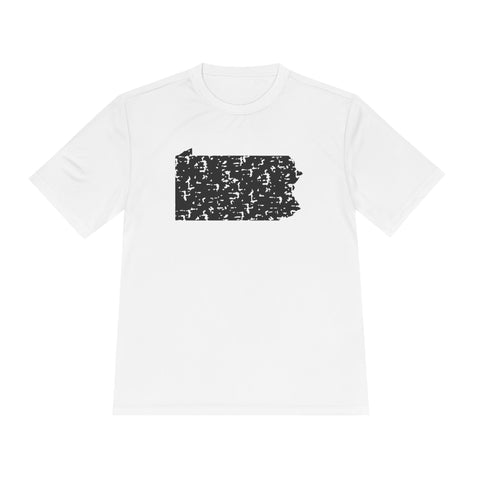 Pennsylvania Grunge - Sport-Tek Unisex Moisture Wicking Tee T-Shirt - YinzerShop