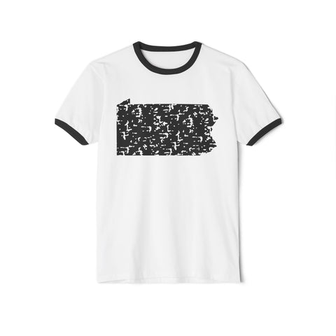 Pennsylvania Grunge - Unisex Cotton Ringer T-Shirt T-Shirt - YinzerShop