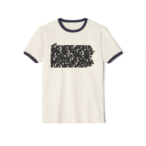Pennsylvania Grunge - Unisex Cotton Ringer T-Shirt T-Shirt - YinzerShop