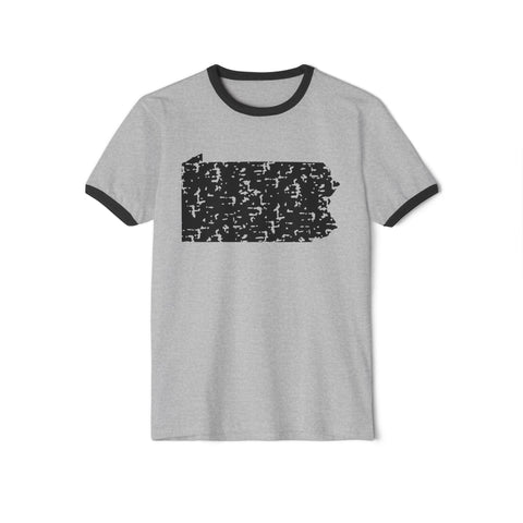 Pennsylvania Grunge - Unisex Cotton Ringer T-Shirt T-Shirt - YinzerShop