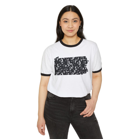 Pennsylvania Grunge - Unisex Cotton Ringer T-Shirt T-Shirt - YinzerShop