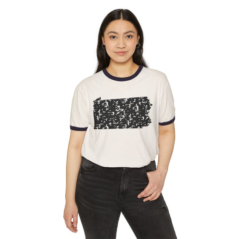 Pennsylvania Grunge - Unisex Cotton Ringer T-Shirt T-Shirt - YinzerShop