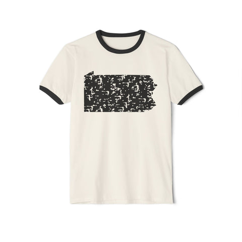 Pennsylvania Grunge - Unisex Cotton Ringer T-Shirt T-Shirt - YinzerShop