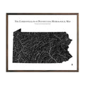 Pennsylvania Hydrological Map - Detailed Water Flow Map & River Basin Poster Hydrology - YinzerShop