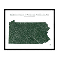 Pennsylvania Hydrological Map - Detailed Water Flow Map & River Basin Poster Hydrology - YinzerShop