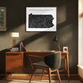 Pennsylvania Hydrological Map - Detailed Water Flow Map & River Basin Poster Hydrology - YinzerShop