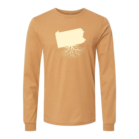 Pennsylvania Long Sleeve Tee - Slim Fit Crewneck Shirt With Durable Ribbed Cuffs Long Sleeve Shirt - YinzerShop