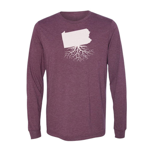 Pennsylvania Long Sleeve Tee - Slim Fit Crewneck Shirt With Durable Ribbed Cuffs Long Sleeve Shirt - YinzerShop