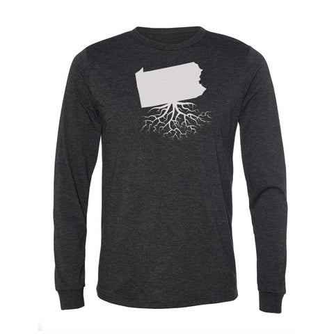 Pennsylvania Long Sleeve Tee - Slim Fit Crewneck Shirt With Durable Ribbed Cuffs Long Sleeve Shirt - YinzerShop