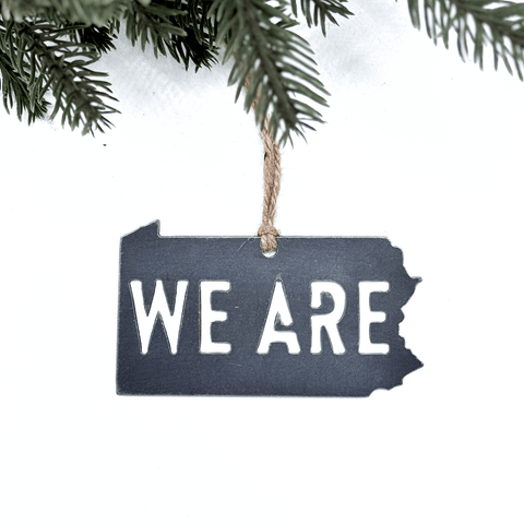 Pennsylvania Ornament – Rustic Steel Christmas Decoration | Eco Friendly Decor Holiday Ornaments - YinzerShop