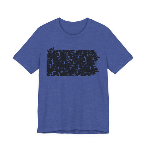 Pennsylvania Outline Short Sleeve T-Shirt T-Shirt - YinzerShop
