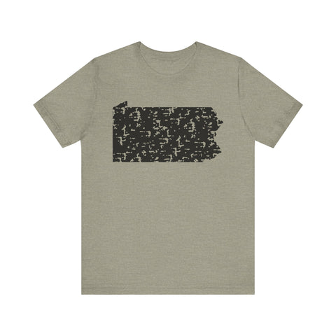 Pennsylvania Outline Short Sleeve T-Shirt T-Shirt - YinzerShop