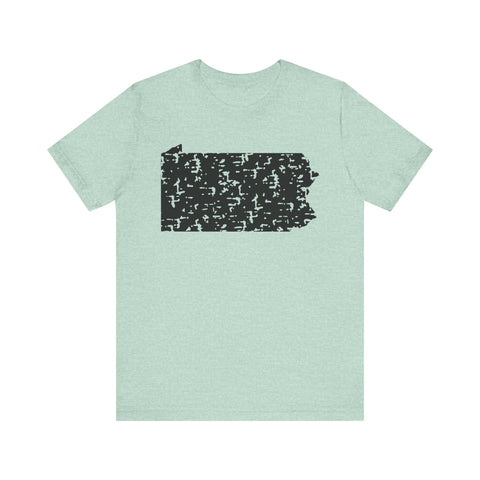 Pennsylvania Outline Short Sleeve T-Shirt T-Shirt - YinzerShop