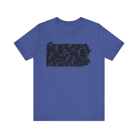 Pennsylvania Outline Short Sleeve T-Shirt T-Shirt - YinzerShop
