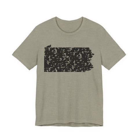 Pennsylvania Outline Short Sleeve T-Shirt T-Shirt - YinzerShop