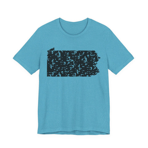 Pennsylvania Outline Short Sleeve T-Shirt T-Shirt - YinzerShop