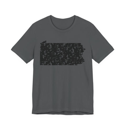 Pennsylvania Outline Short Sleeve T-Shirt T-Shirt - YinzerShop